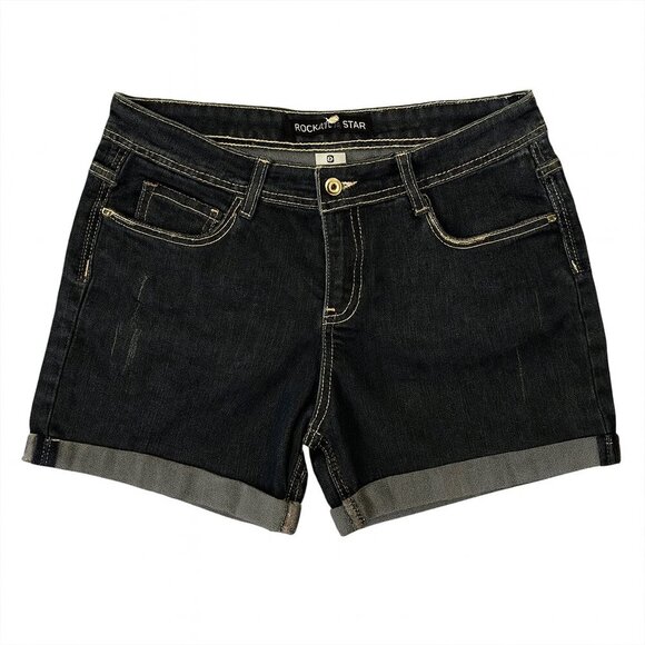Diamond Threads Denim Shorts โ Size 16 โ Dark Wash - Picture 2 of 7